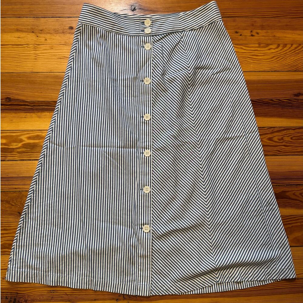 J. Crew A-Line Skirt Blue and White Stripes